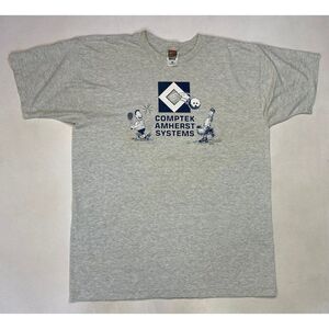 VINTAGE Comptek Amherst Systems Graphic T-shirt Men XL Gray Computer Promo